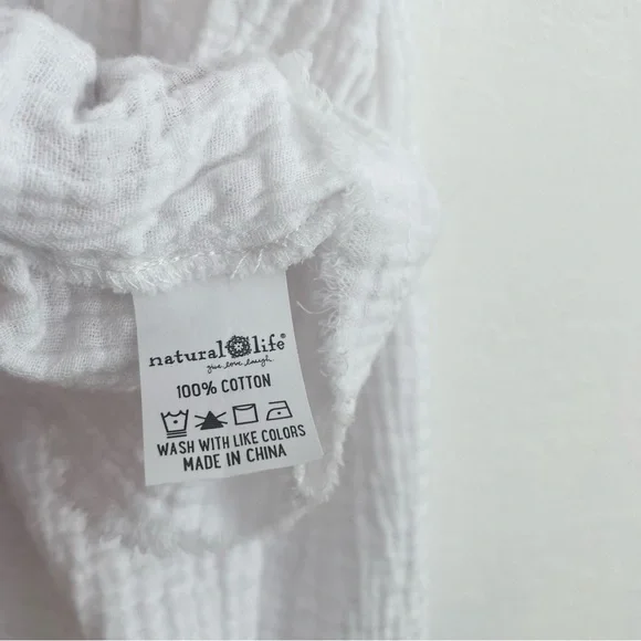 Natural Life-  White Gauze Textured Midi Sundress- L - Picture 14 of 14